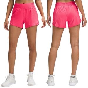 Lululemon Hotty Hot High Rise 4” Athletic Shorts with Liner Pink Sz 4 Like New